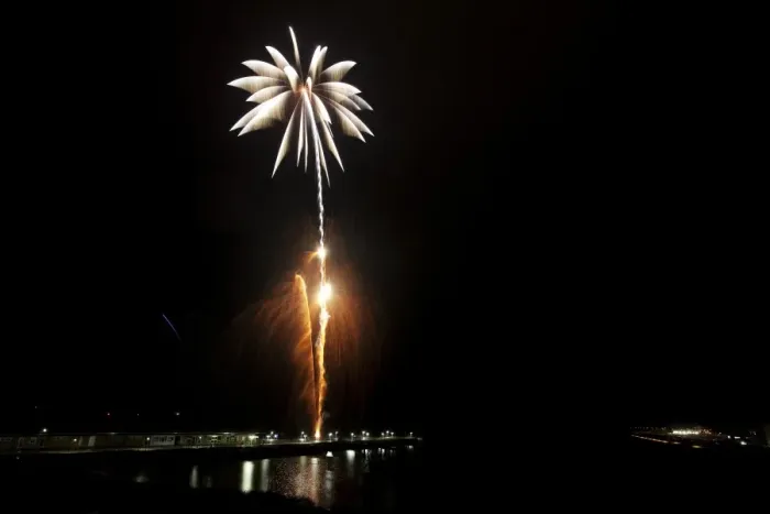 Framed Print : New Years Eve fireworks, Helgoland, Schleswig-Holstein, Germany, Europe Framed Print : New Years Eve fireworks, Helgoland, Schleswig-Holstein, Germany, Europe