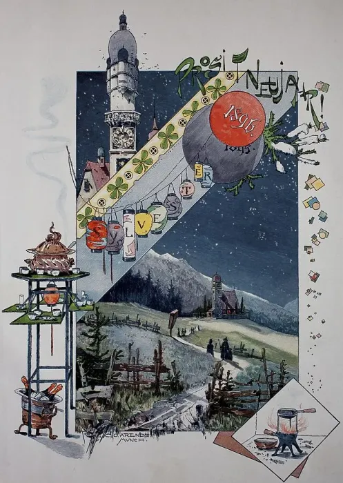 Framed Print : New Year's Eve and New Year's Day 1895, 1896, winter landscape in the mountains with a small church, symbolism, allegory for an ideal world, 1880, Germany, historical, digital reproduction of an original 19th century painting Framed Print : New Year's Eve and New Year's Day 1895, 1896, winter landscape in the mountains with a small church, symbolism, allegory for an ideal world, 1880, Germany, historical, digital reproduction of an original 19th century painting