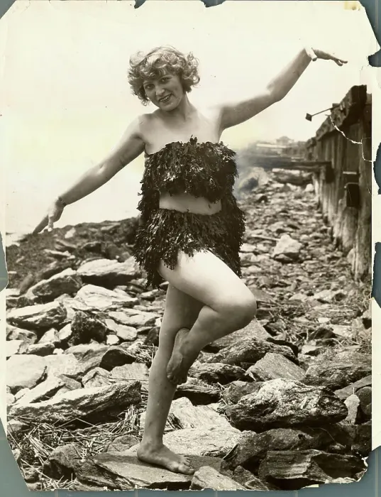 Framed Print : New York Ballerina Wearing Seaweed Bikini Framed Print : New York Ballerina Wearing Seaweed Bikini