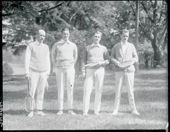 Framed Print : New York Bond Club Members at Tennis Exhibition Framed Print : New York Bond Club Members at Tennis Exhibition