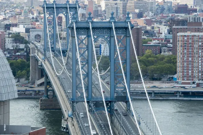 Framed Print : New York City - Manhattan Bridge - Close-up Framed Print : New York City - Manhattan Bridge - Close-up