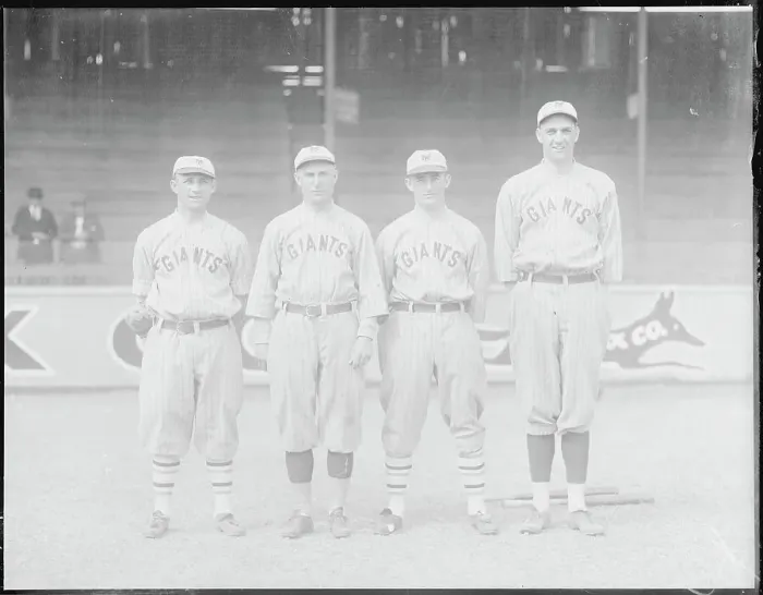 Framed Print : New York Giants Infielders in Uniform Framed Print : New York Giants Infielders in Uniform