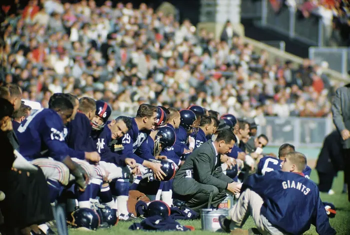 Framed Print : New York Giants on Sidelines Framed Print : New York Giants on Sidelines