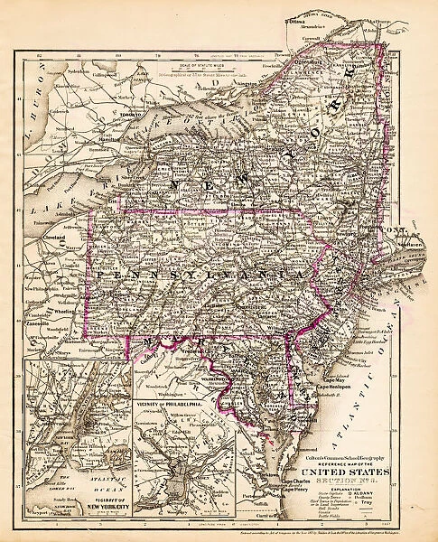 New York Maryland Pennsylvania map 1881