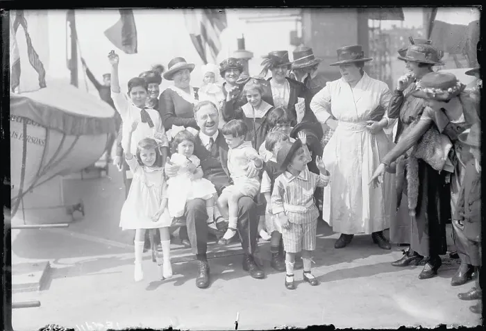 Framed Print : New York Mayor John Hylan Sitting with Children Framed Print : New York Mayor John Hylan Sitting with Children