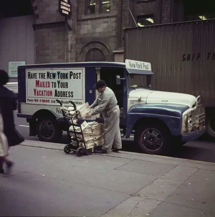 Framed Print : The New York Post Delivery