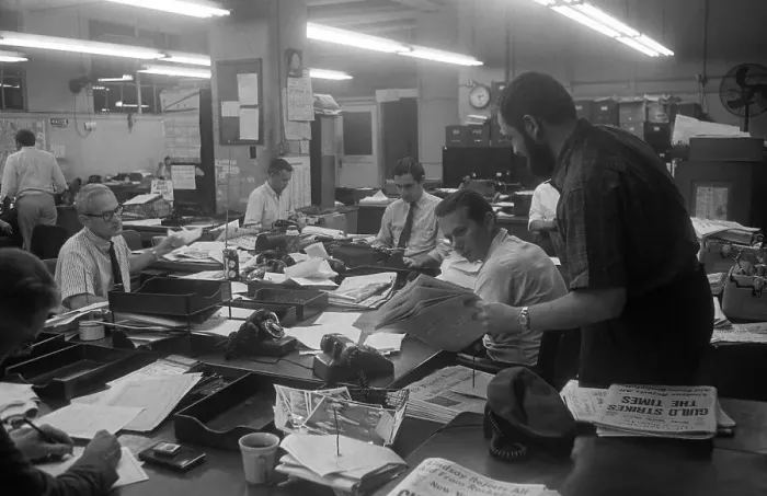 Framed Print : New York Post Newsroom Framed Print : New York Post Newsroom