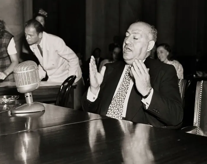 Framed Print : New York Racketeer Testifies Before Hearing Framed Print : New York Racketeer Testifies Before Hearing
