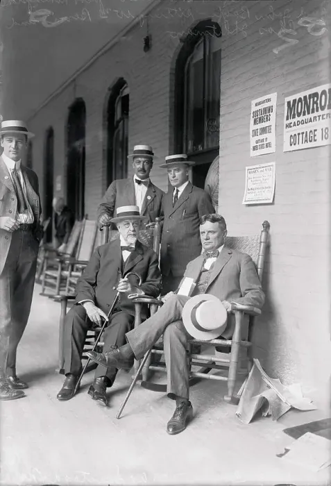Framed Print : New York Republicans Conversing on Porch