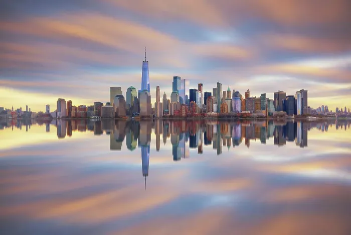 Framed Print : New York Skyline Reflection Framed Print : New York Skyline Reflection