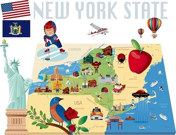 New York State Cartoon map
