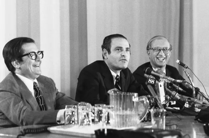 Framed Print : New York Times Officials at Press Conference Framed Print : New York Times Officials at Press Conference