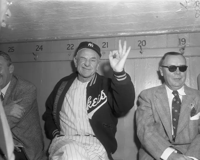 Framed Print : New York Yankees Manager Casey Stengel Makes OK Gesture Framed Print : New York Yankees Manager Casey Stengel Makes OK Gesture