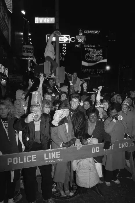Framed Print : New Yorkers Cheering at New Year's Celebration Framed Print : New Yorkers Cheering at New Year's Celebration