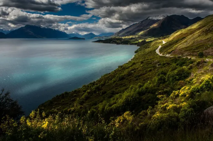 Framed Print : New Zealand lake side landscape Framed Print : New Zealand lake side landscape