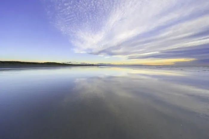 Framed Print : New Zealand, South Island, Canterbury, Christchurch, beach, dawn Framed Print : New Zealand, South Island, Canterbury, Christchurch, beach, dawn