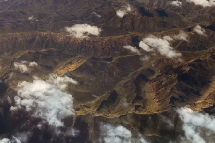 Framed Print : New Zealand South island landscape from the plane Framed Print : New Zealand South island landscape from the plane