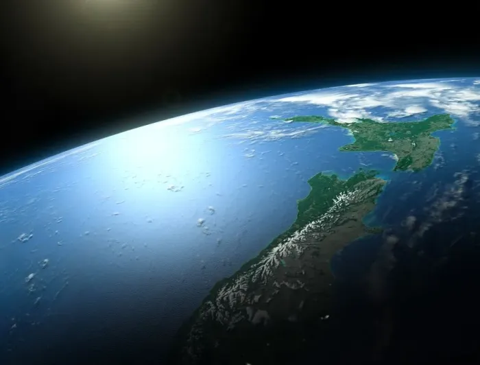 Framed Print : New Zealand from space, illustration Framed Print : New Zealand from space, illustration