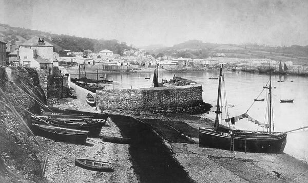 Newlyn, Cornwall, circa 1890. From a sepia photograph