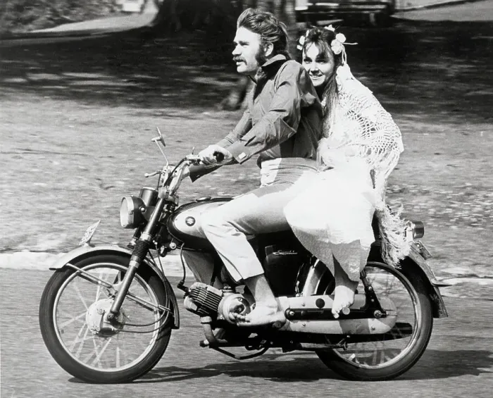 Framed Print : Newlyweds On Motorcycle Framed Print : Newlyweds On Motorcycle