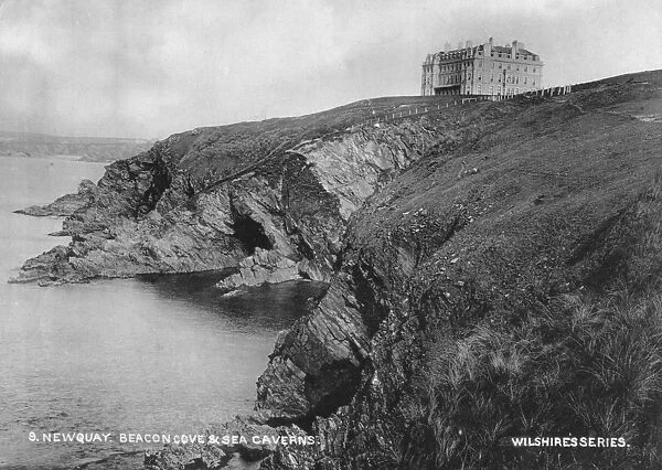 Newquay. Beacon Cove and Sea Caverns, Newquay, Cornwall, circa 1920
