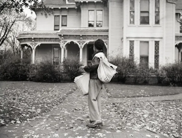 Framed Print : Newsboy At Truman'S House Framed Print : Newsboy At Truman'S House