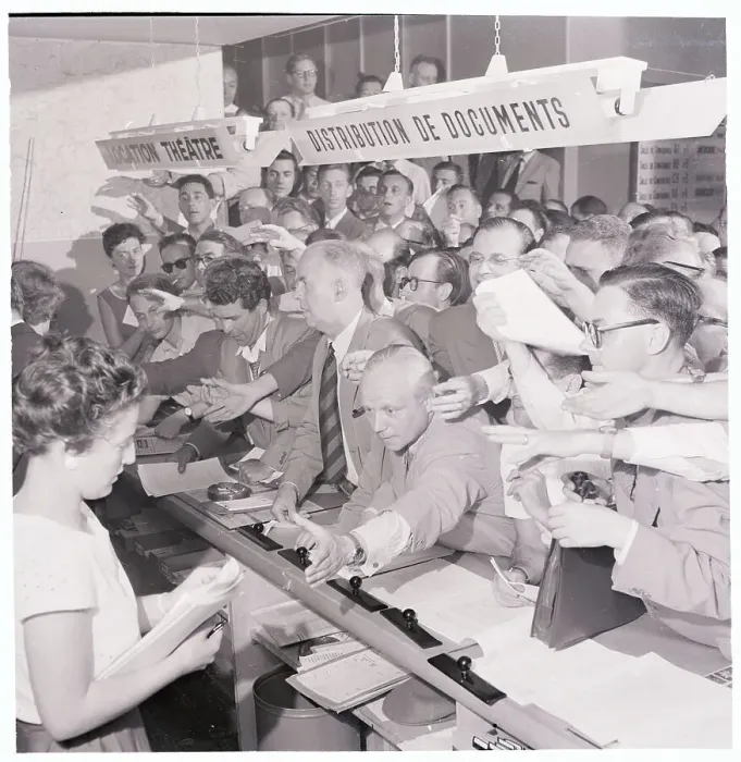 Framed Print : Newsmen Crowding a Counter Framed Print : Newsmen Crowding a Counter
