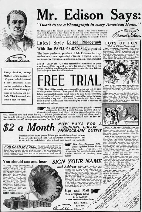 Framed Print : Newspaper Ad For Edison'S Phonograph Framed Print : Newspaper Ad For Edison'S Phonograph