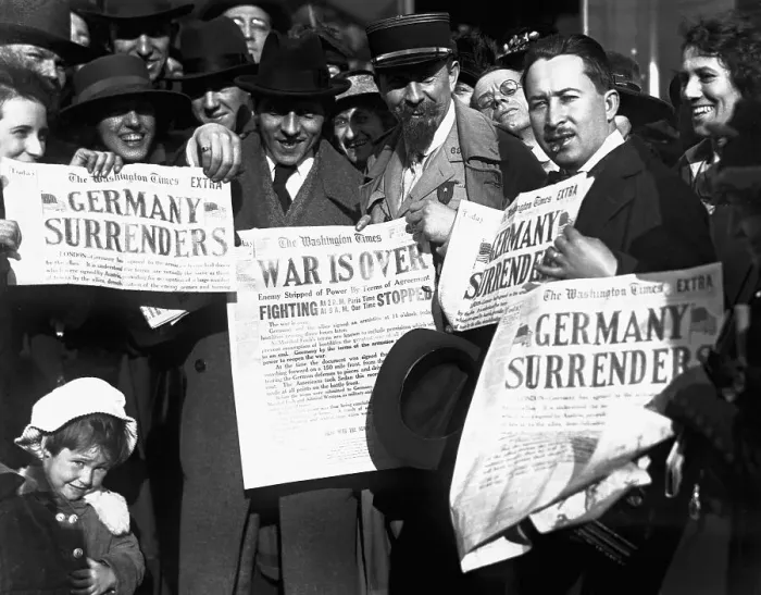 Framed Print : Newspaper Headlines on Armistice Day Framed Print : Newspaper Headlines on Armistice Day