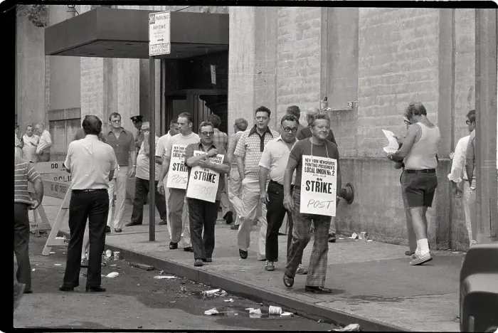 Framed Print : Newspaper Printers Picket New York Post Framed Print : Newspaper Printers Picket New York Post