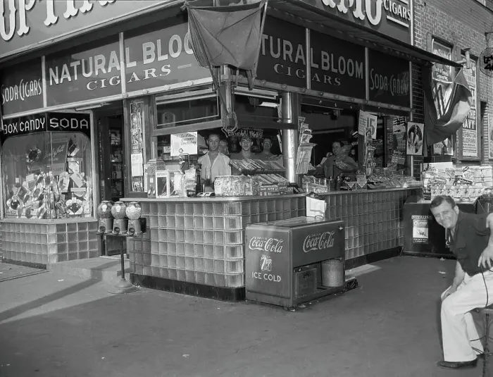 Framed Print : Newstand. 1941-The stationary store where Murder Inc. met regularly Framed Print : Newstand. 1941-The stationary store where Murder Inc. met regularly