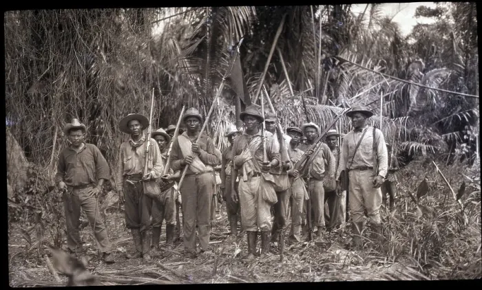 Framed Print : Nicaraguan Troops Pose in Jungle Framed Print : Nicaraguan Troops Pose in Jungle