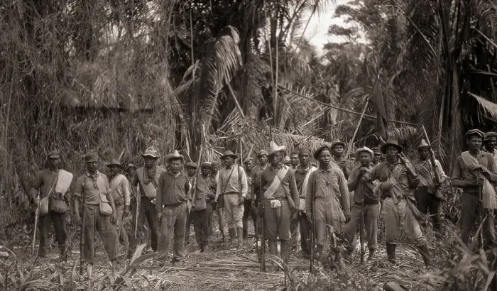 Framed Print : Nicaraguan Troops Pose in Jungle Framed Print : Nicaraguan Troops Pose in Jungle