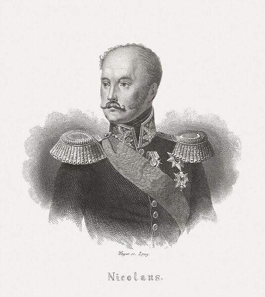 Nicholas I of Russia (1796-1855), steel engraving, published in 1868