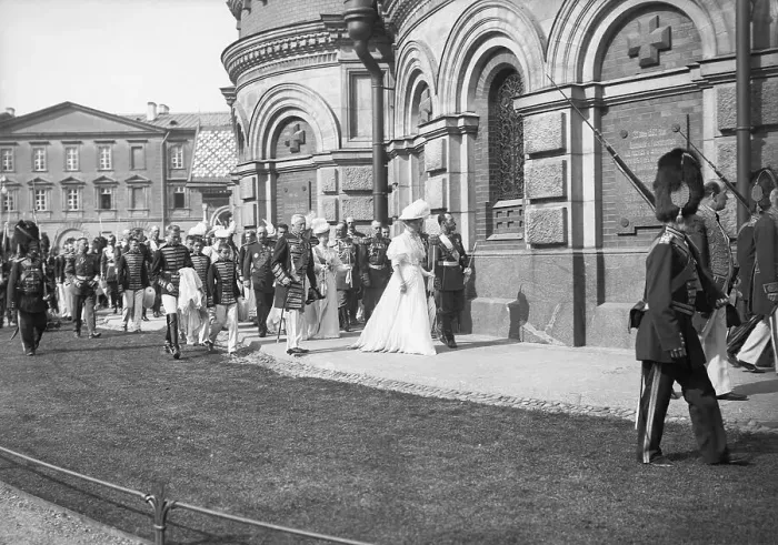 Framed Print : Nicholas Ii & Czarina Walk From Church Framed Print : Nicholas Ii & Czarina Walk From Church
