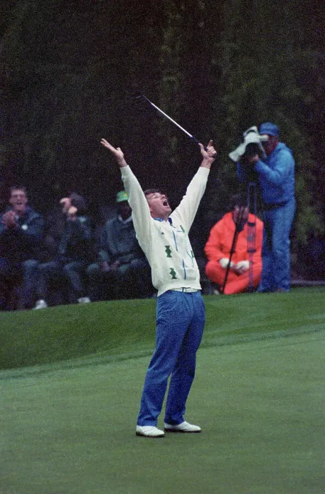 Framed Print : Nick Faldo Celebrating His Shot Framed Print : Nick Faldo Celebrating His Shot