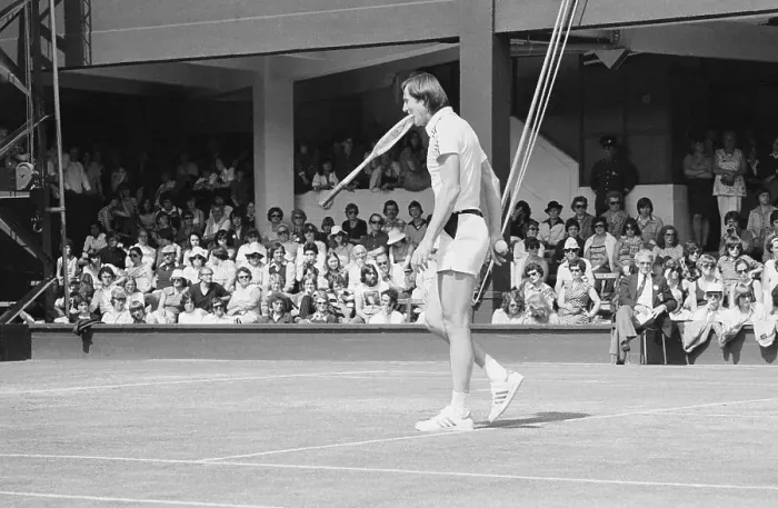 Framed Print : Nicki Pilic with Racket in Mouth Framed Print : Nicki Pilic with Racket in Mouth