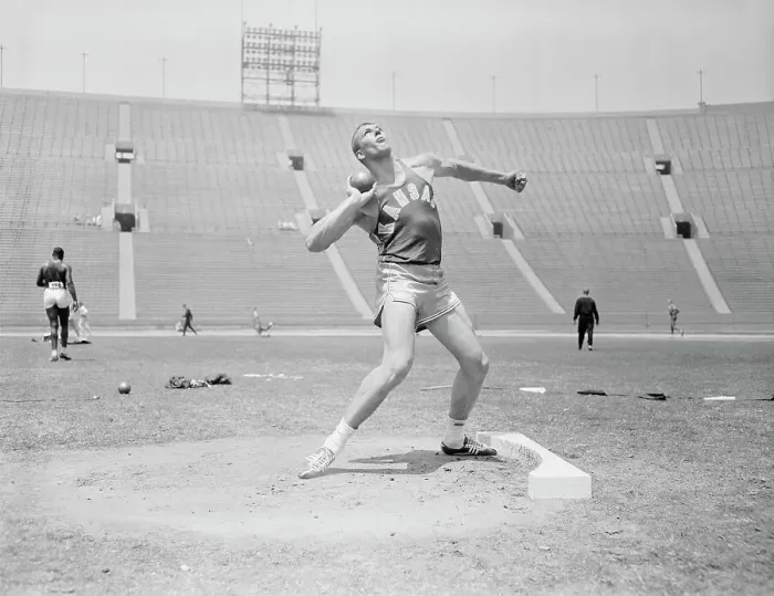 Framed Print : Bill Nieder Holding a Shotput Framed Print : Bill Nieder Holding a Shotput
