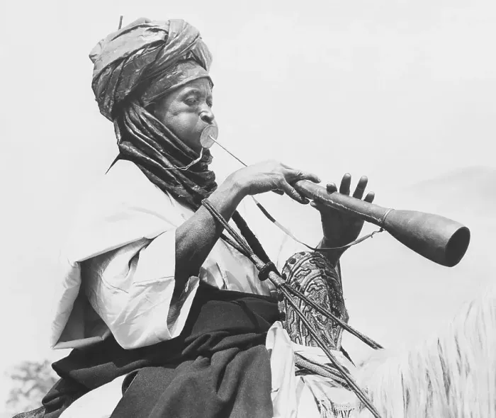 Framed Print : Nigerian Tribesman Playing Alghaita Framed Print : Nigerian Tribesman Playing Alghaita