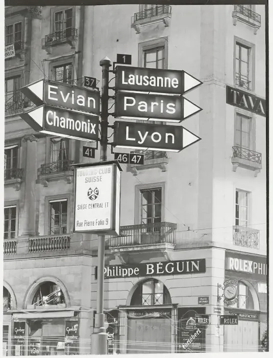 Framed Print : Night Display of Street Signs in Geneva Framed Print : Night Display of Street Signs in Geneva