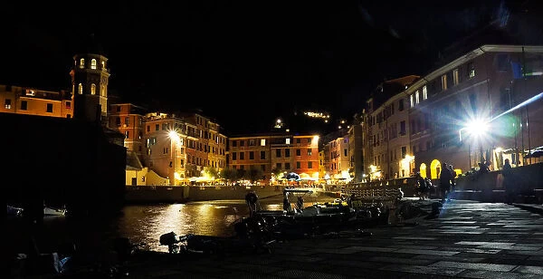 Night Panorama View Of Vernazza, Cinque Terre National Park, Liguria Region, Northern Italy