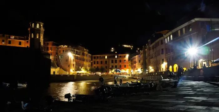 Framed Print : Night Panorama View Of Vernazza, Cinque Terre National Park, Liguria Region, Northern Italy