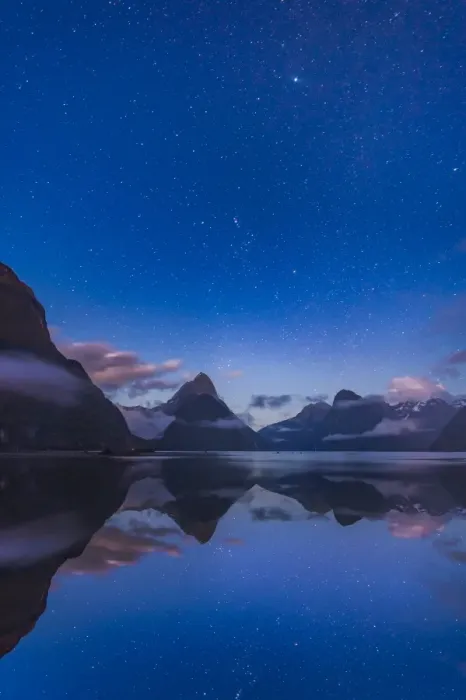 Framed Print : night scene of Milford Sound, New Zealand Framed Print : night scene of Milford Sound, New Zealand