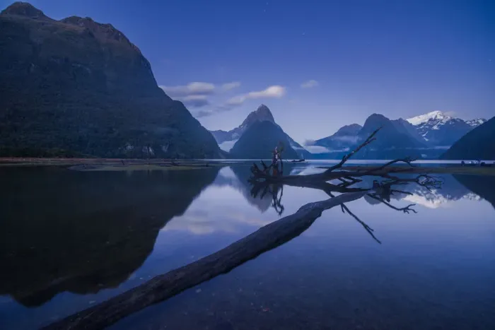 Framed Print : night scene of Milford Sound, New Zealand
