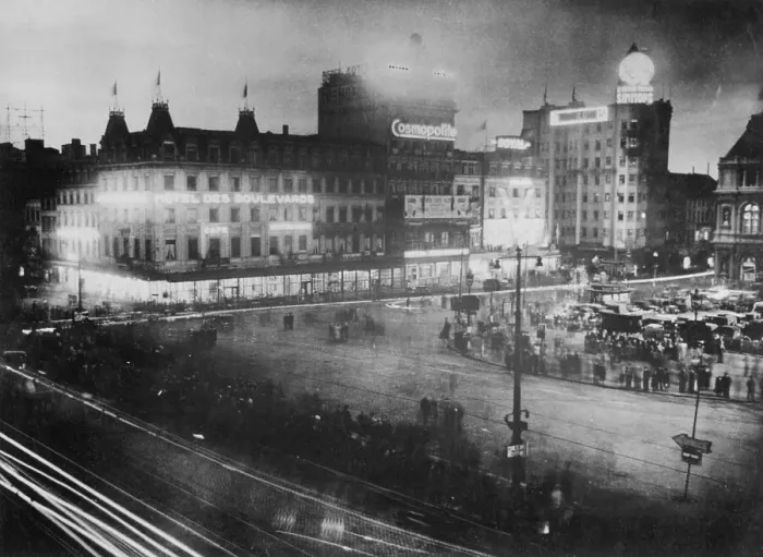 Framed Print : Night Scene in the Place Rogier at VE Day Peace Ceremonies Framed Print : Night Scene in the Place Rogier at VE Day Peace Ceremonies
