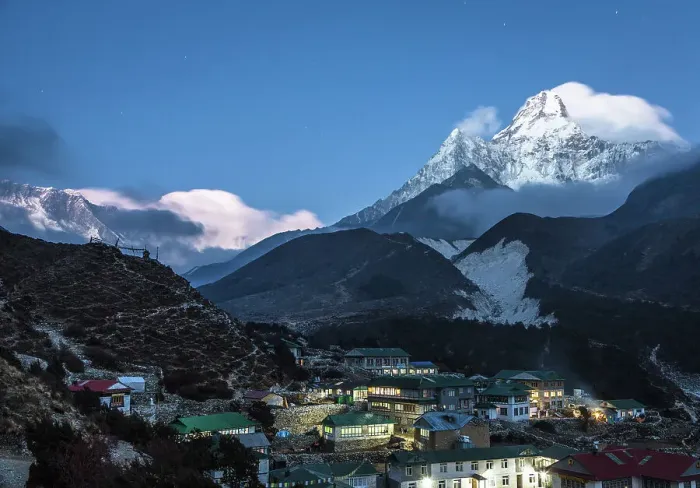 Framed Print : A night view of Ama Dablam peak in Nepal Framed Print : A night view of Ama Dablam peak in Nepal