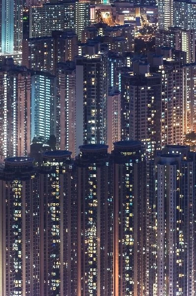 Night view of Hong Kong residential cluster