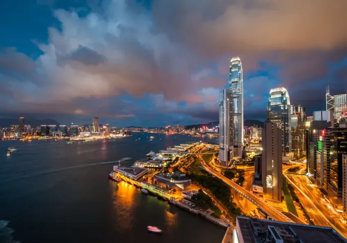 Framed Print : Night view of Hong Kong Victoria bay Framed Print : Night view of Hong Kong Victoria bay