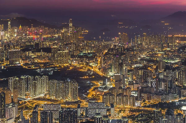 Night view of Kowloon city