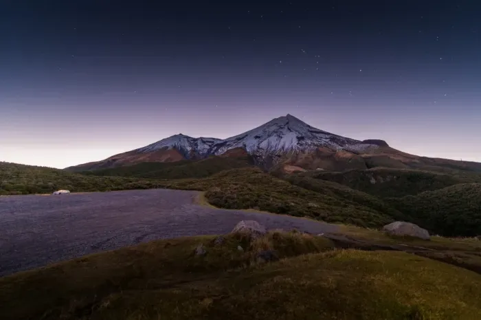 Framed Print : Night view of mount Taranaki